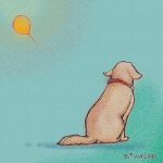風船を見つめる犬/2010